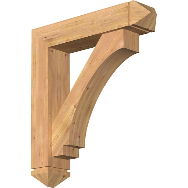 Ekena Millwork Imperial Arts and Crafts Smooth Bracket w/ Offset Brace, Western Red Cedar, 7 1/2"W x 34"D x 38"H BKT0806X34X38IMP03SWR - main